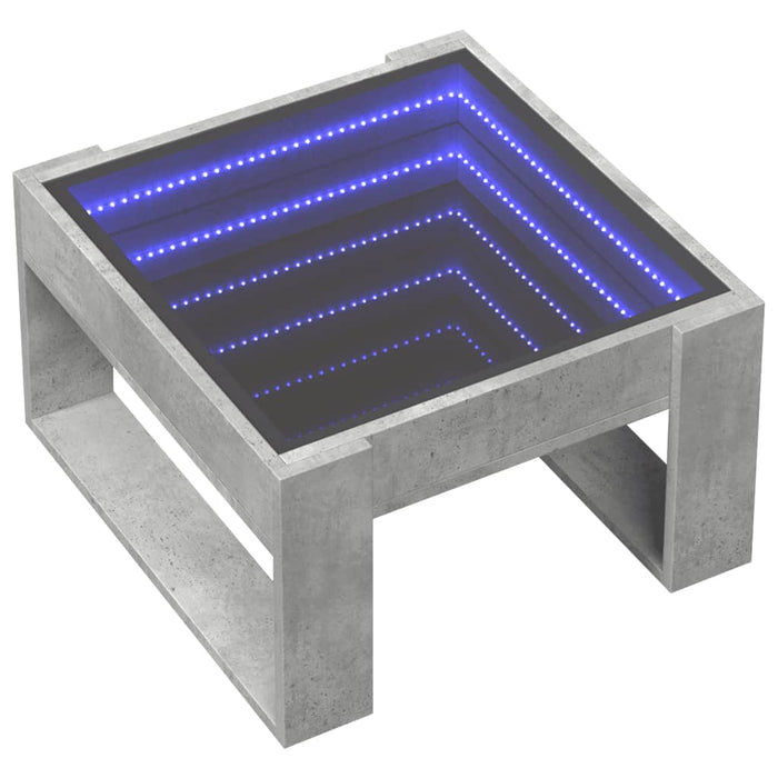 Măsuță de cafea cu LED infinity, gri beton, 50x53x30 cm - WALTI WALTI