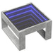 Măsuță de cafea cu LED infinity, gri beton, 50x53x30 cm - WALTI WALTI