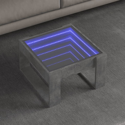 Măsuță de cafea cu LED infinity, gri beton, 50x53x30 cm - WALTI WALTI