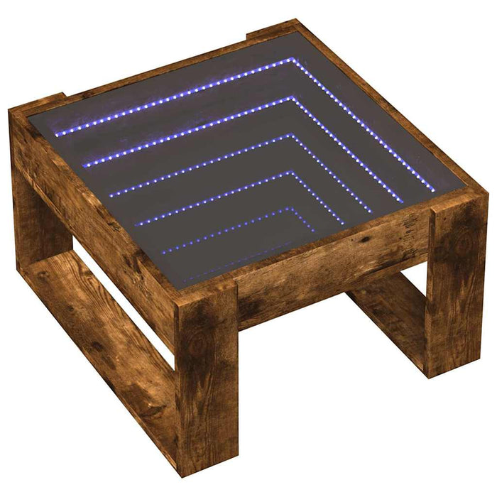Măsuță de cafea cu LED infinity, stejar fumuriu, 50x53x30 cm - WALTI WALTI