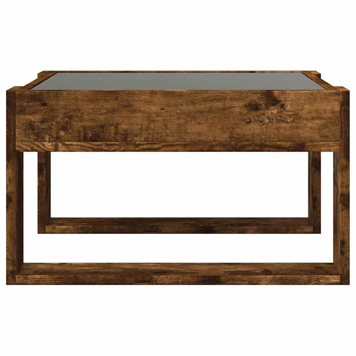 Măsuță de cafea cu LED infinity, stejar fumuriu, 50x53x30 cm - WALTI WALTI