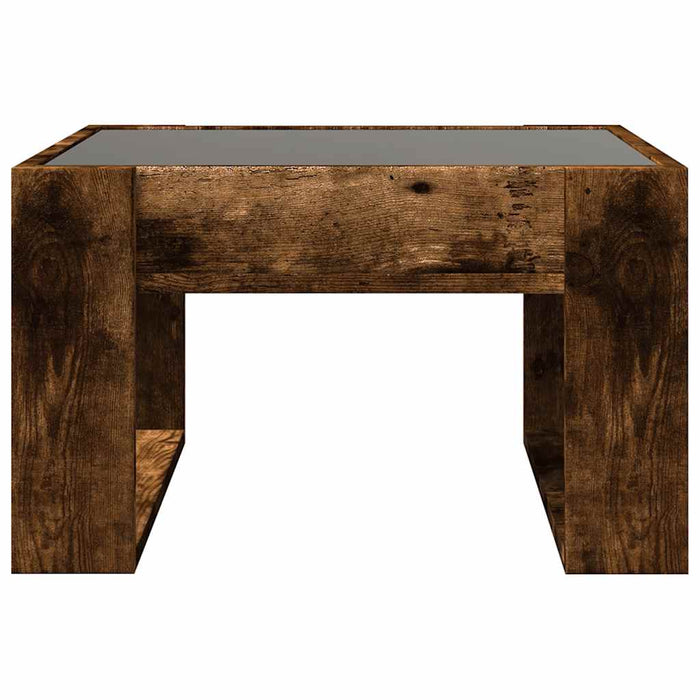 Măsuță de cafea cu LED infinity, stejar fumuriu, 50x53x30 cm - WALTI WALTI