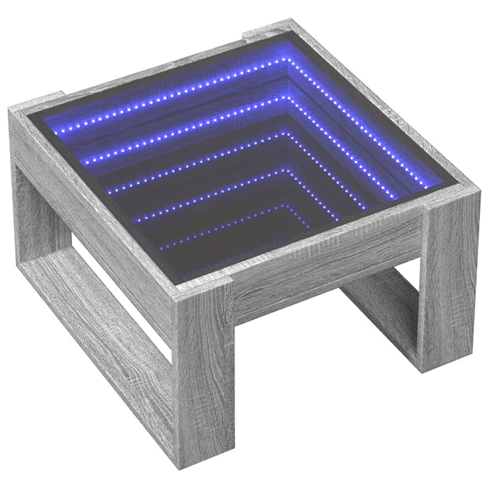 Măsuță de cafea cu LED infinity, gri sonoma, 50x53x30 cm - WALTI WALTI