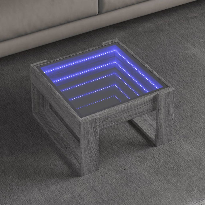 Măsuță de cafea cu LED infinity, gri sonoma, 50x53x30 cm - WALTI WALTI