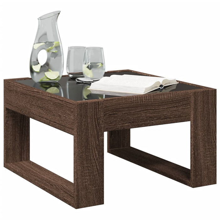Măsuță de cafea cu LED infinity, stejar maro, 50x53x30 cm - WALTI WALTI
