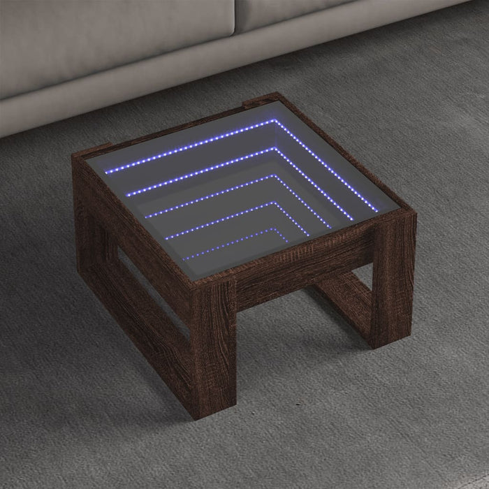 Măsuță de cafea cu LED infinity, stejar maro, 50x53x30 cm - WALTI WALTI