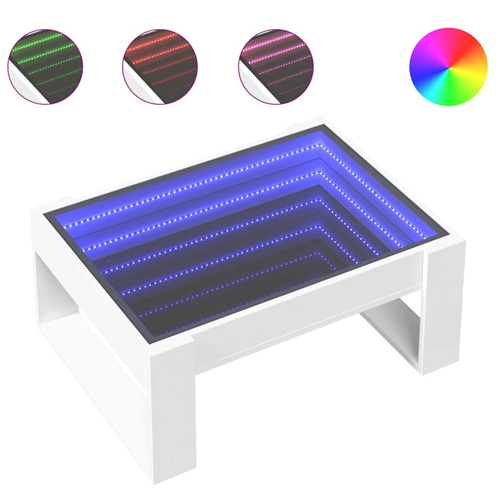Măsuță de cafea cu LED infinity, alb, 70x53x30 cm - WALTI WALTI