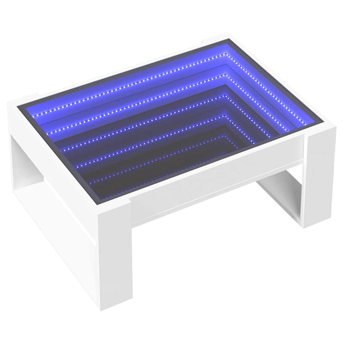 Măsuță de cafea cu LED infinity, alb, 70x53x30 cm - WALTI WALTI