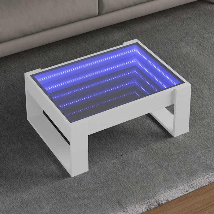 Măsuță de cafea cu LED infinity, alb, 70x53x30 cm - WALTI WALTI