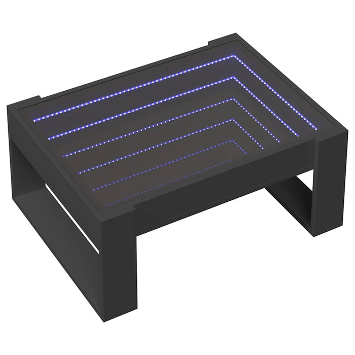 Măsuță de cafea cu LED infinity, negru, 70x53x30 cm WALTI