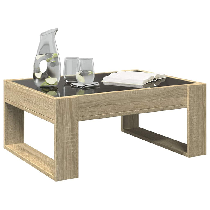 Măsuță de cafea cu LED infinity, stejar sonoma, 70x53x30 cm - WALTI WALTI