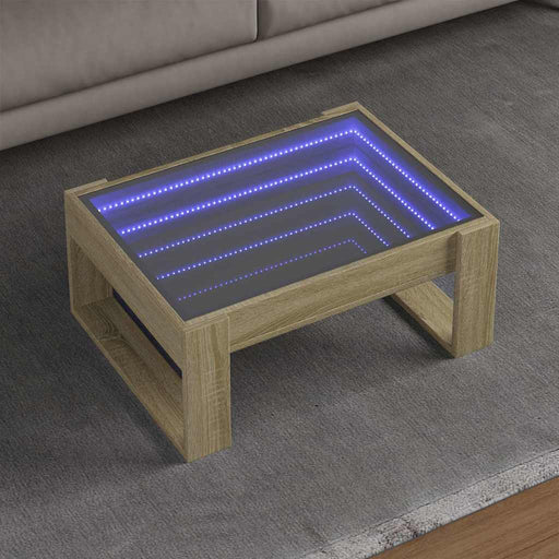 Măsuță de cafea cu LED infinity, stejar sonoma, 70x53x30 cm - WALTI WALTI