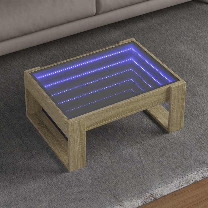 Măsuță de cafea cu LED infinity, stejar sonoma, 70x53x30 cm - WALTI WALTI
