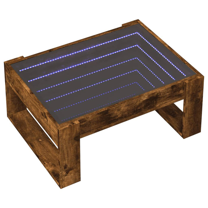 Măsuță de cafea cu LED infinity, stejar fumuriu, 70x53x30 cm - WALTI WALTI