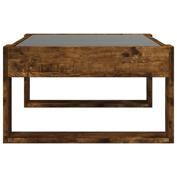 Măsuță de cafea cu LED infinity, stejar fumuriu, 70x53x30 cm - WALTI WALTI