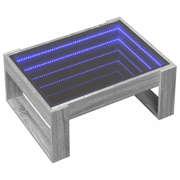 Măsuță de cafea cu LED infinity, gri sonoma, 70x53x30 cm - WALTI WALTI
