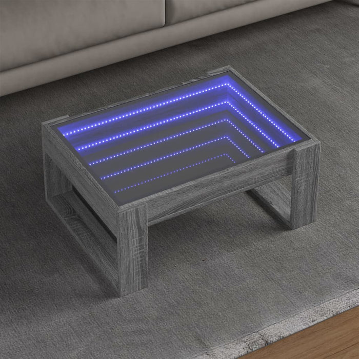Măsuță de cafea cu LED infinity, gri sonoma, 70x53x30 cm - WALTI WALTI