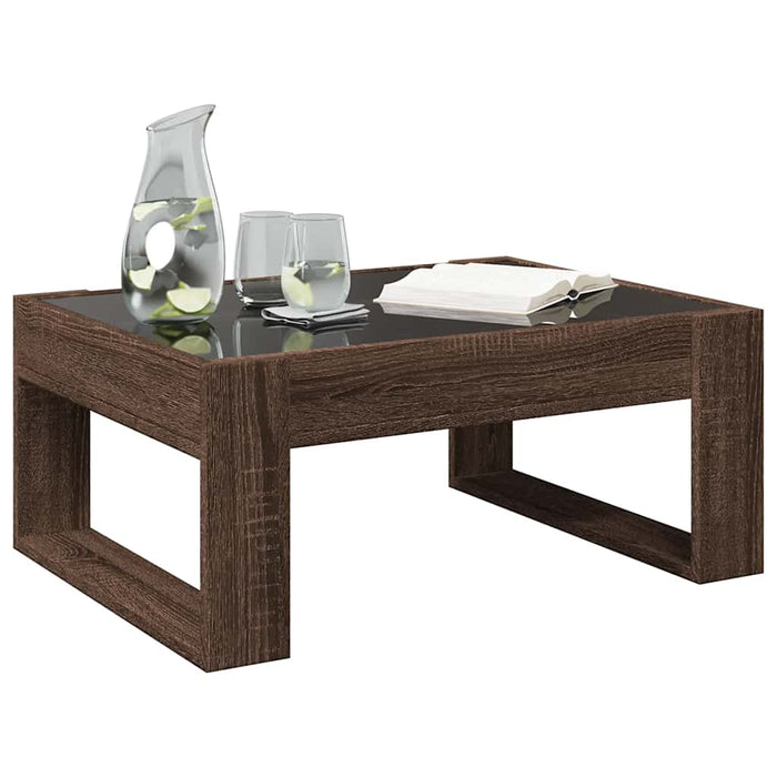 Măsuță de cafea cu LED infinity, stejar maro, 70x53x30 cm - WALTI WALTI