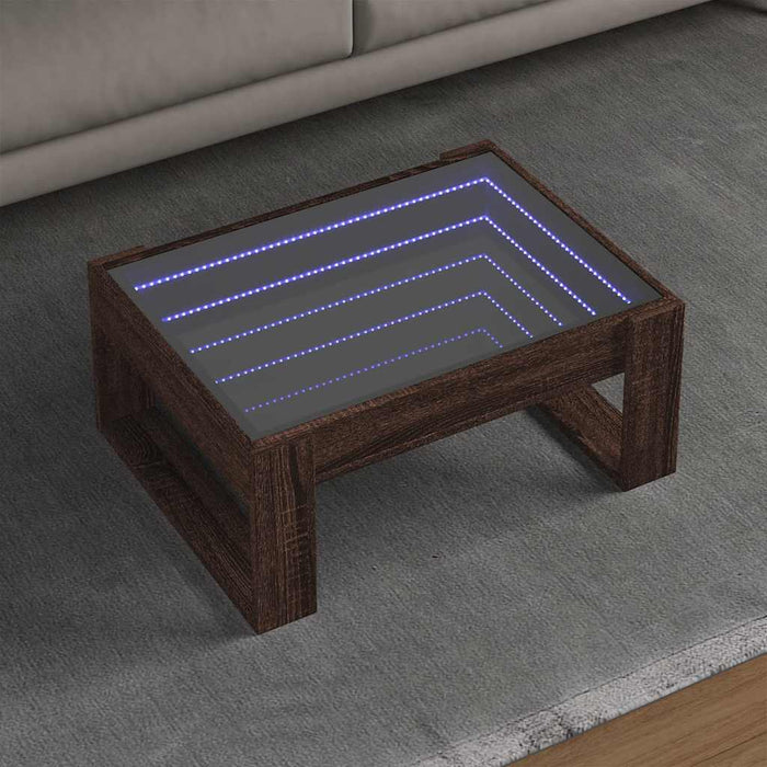 Măsuță de cafea cu LED infinity, stejar maro, 70x53x30 cm - WALTI WALTI