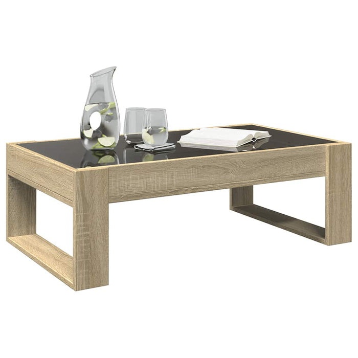 Măsuță de cafea cu LED infinity, stejar sonoma, 90x53x30 cm - WALTI WALTI