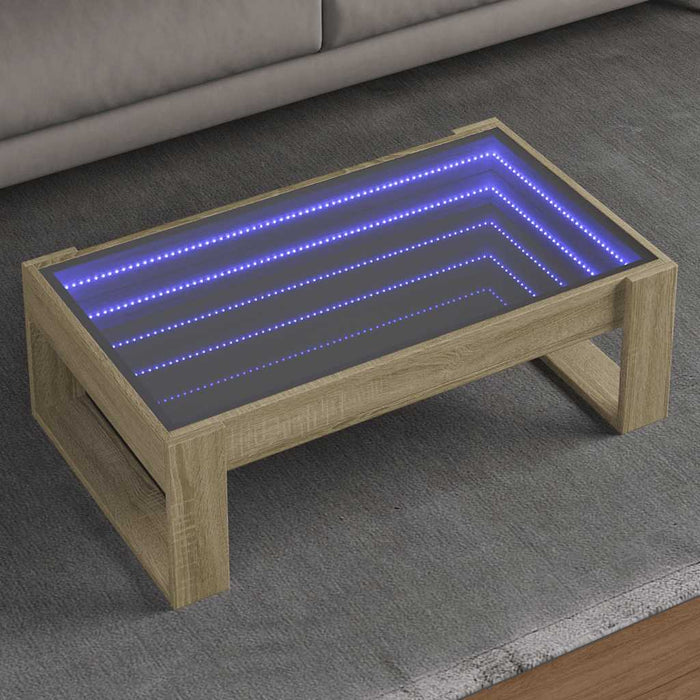 Măsuță de cafea cu LED infinity, stejar sonoma, 90x53x30 cm - WALTI WALTI