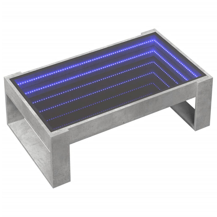 Măsuță de cafea cu LED infinity, gri beton, 90x53x30 cm - WALTI WALTI