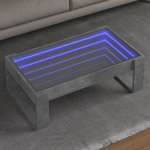 Măsuță de cafea cu LED infinity, gri beton, 90x53x30 cm - WALTI WALTI