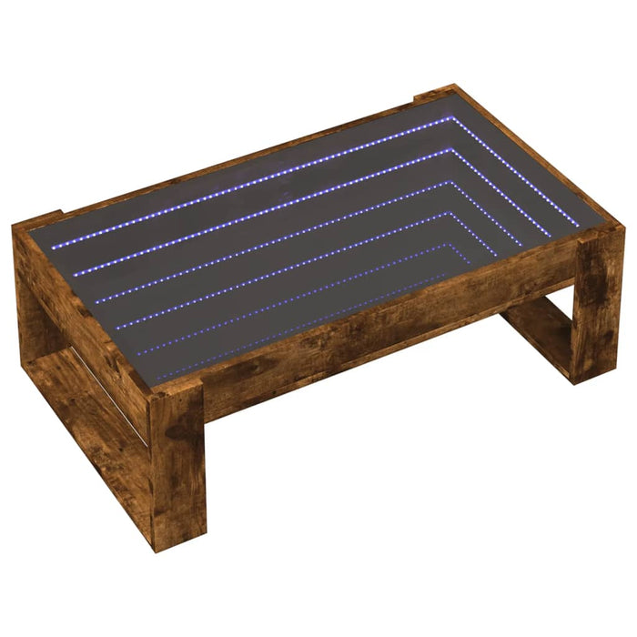 Măsuță de cafea cu LED infinity, stejar fumuriu, 90x53x30 cm - WALTI WALTI