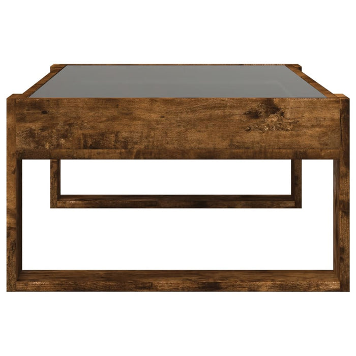 Măsuță de cafea cu LED infinity, stejar fumuriu, 90x53x30 cm - WALTI WALTI