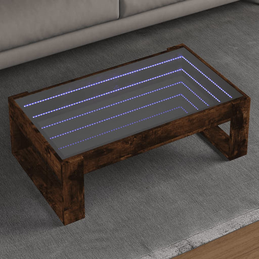 Măsuță de cafea cu LED infinity, stejar fumuriu, 90x53x30 cm - WALTI WALTI