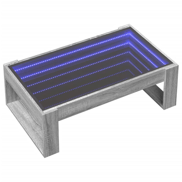 Măsuță de cafea cu LED infinity, gri sonoma, 90x53x30 cm - WALTI WALTI