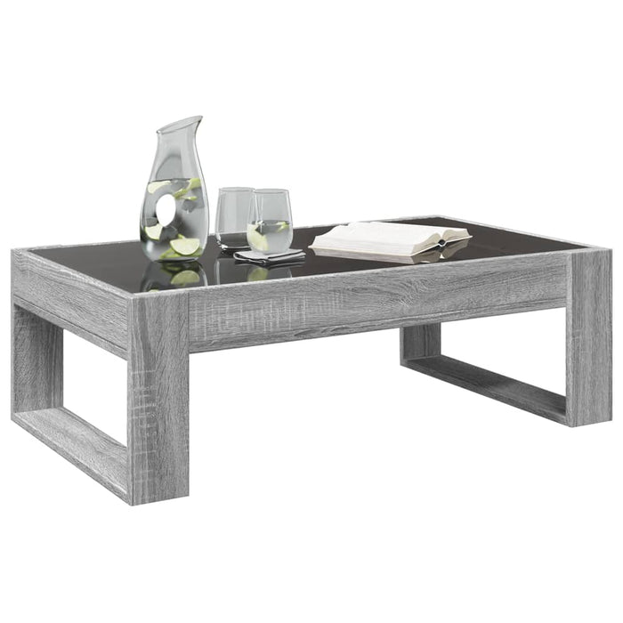 Măsuță de cafea cu LED infinity, gri sonoma, 90x53x30 cm - WALTI WALTI