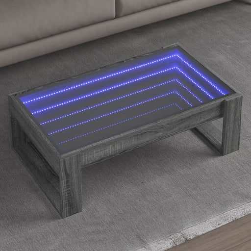 Măsuță de cafea cu LED infinity, gri sonoma, 90x53x30 cm - WALTI WALTI