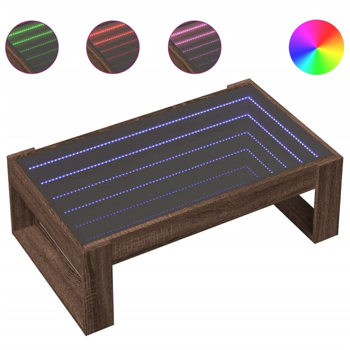 Măsuță de cafea cu LED infinity, stejar maro, 90x53x30 cm - WALTI WALTI