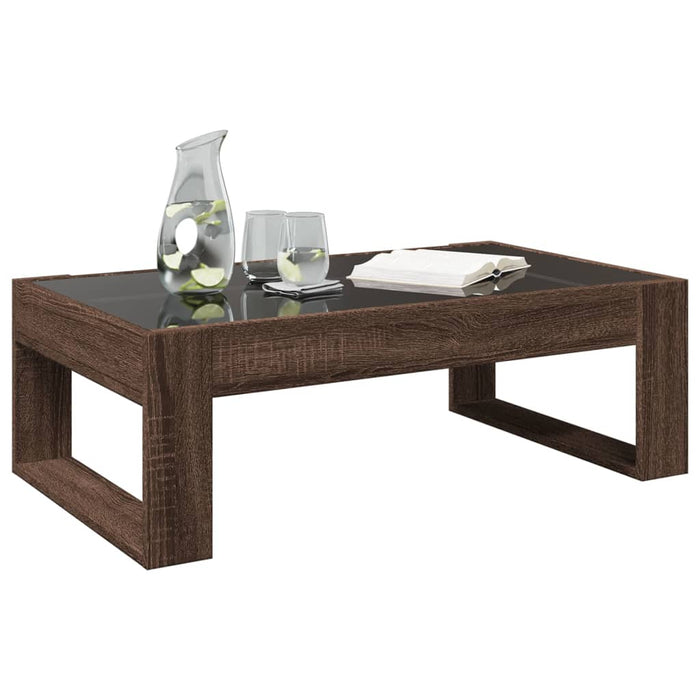 Măsuță de cafea cu LED infinity, stejar maro, 90x53x30 cm - WALTI WALTI