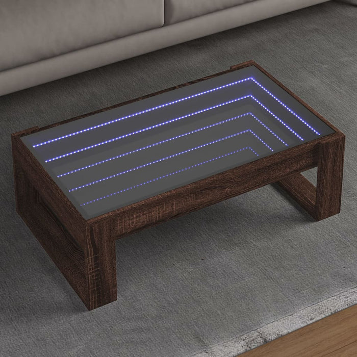 Măsuță de cafea cu LED infinity, stejar maro, 90x53x30 cm - WALTI WALTI