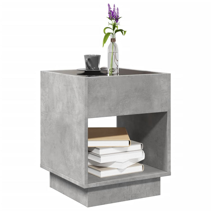 Măsuță de cafea cu LED infinity, gri beton, 40x40x50 cm - WALTI WALTI
