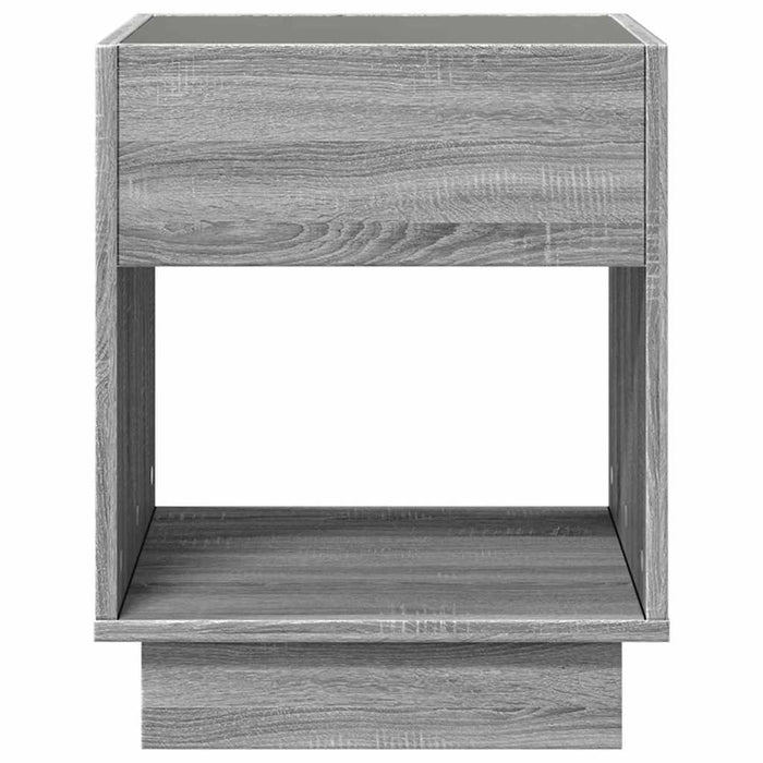 Măsuță de cafea cu LED infinity, gri sonoma, 40x40x50 cm - WALTI WALTI