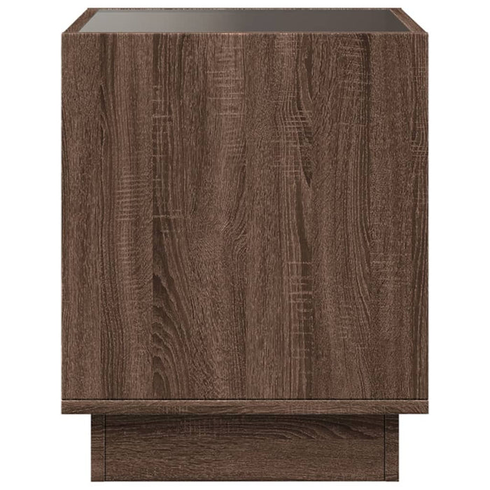 Măsuță de cafea cu LED infinity, stejar maro, 40x40x50 cm - WALTI WALTI