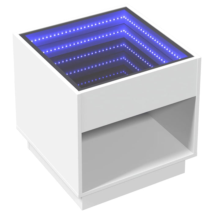 Măsuță de cafea cu LED infinity, alb, 50x50x50 cm - WALTI WALTI