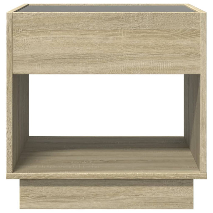 Măsuță de cafea cu LED infinity, stejar sonoma, 50x50x50 cm - WALTI WALTI