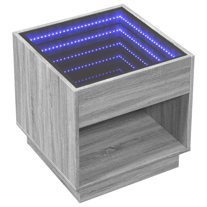 Măsuță de cafea cu LED infinity, gri sonoma, 50x50x50 cm - WALTI WALTI