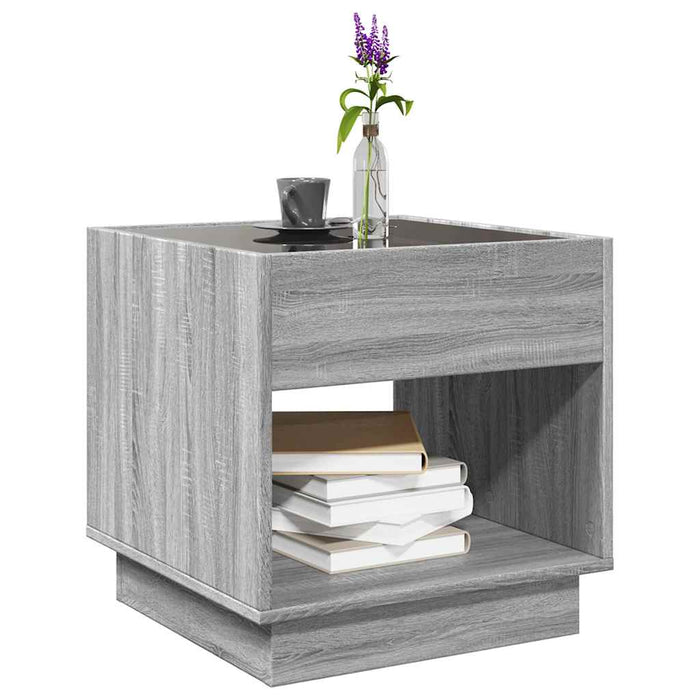 Măsuță de cafea cu LED infinity, gri sonoma, 50x50x50 cm - WALTI WALTI