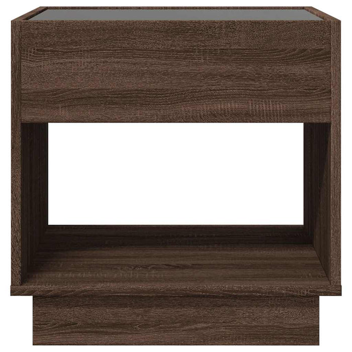 Măsuță de cafea cu LED infinity, stejar maro, 50x50x50 cm - WALTI WALTI