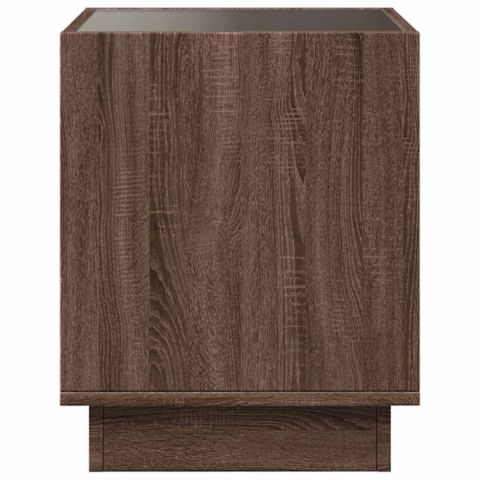 Măsuță de cafea cu LED infinity, stejar maro, 50x50x50 cm - WALTI WALTI