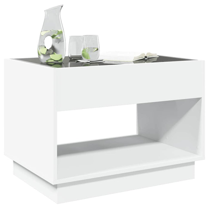 Măsuță de cafea cu LED infinity, alb, 70x50x50 cm - WALTI WALTI