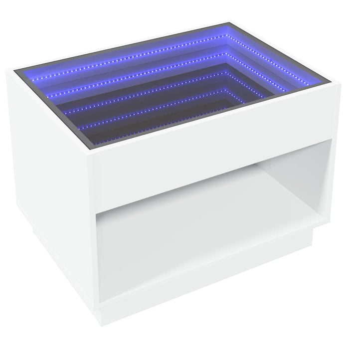 Măsuță de cafea cu LED infinity, alb, 70x50x50 cm - WALTI WALTI