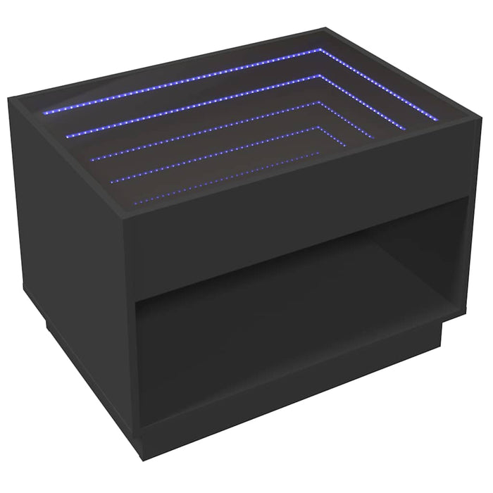 Măsuță de cafea cu LED infinity, negru, 70x50x50 cm - WALTI WALTI