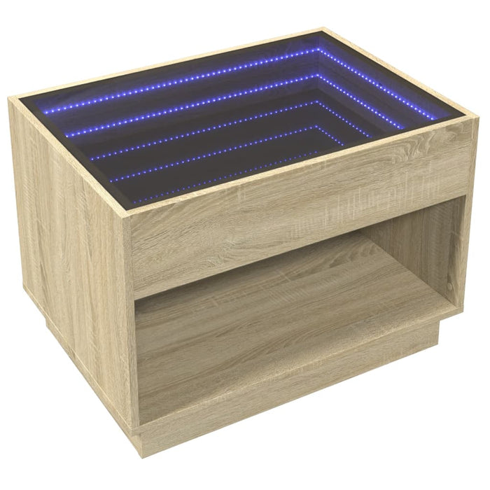 Măsuță de cafea cu LED infinity, stejar sonoma, 70x50x50 cm - WALTI WALTI