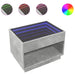 Măsuță de cafea cu LED infinity, gri beton, 70x50x50 cm - WALTI WALTI